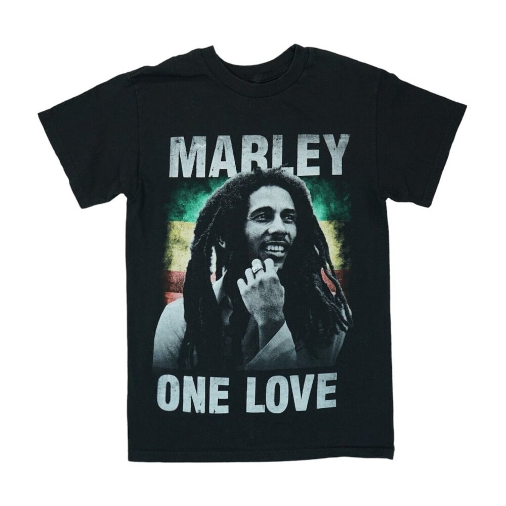 Zion Rootswear Bob‎ Marley Print Shirt Adult Small Black One Love Rasta